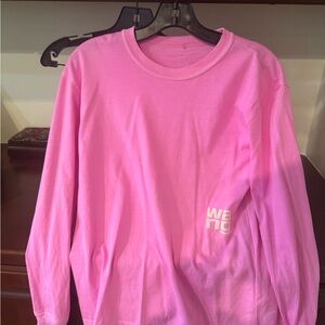 Alexander Wang Bright Pink Long Sleeve Tee